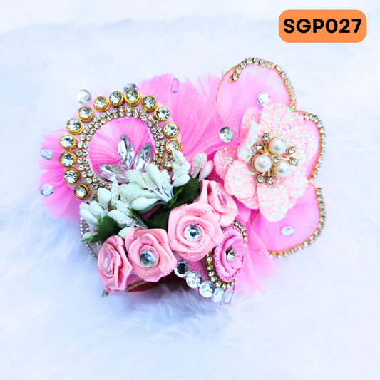 Baby Pink Heavy Pagdi for Laddu Gopal | SGP027
