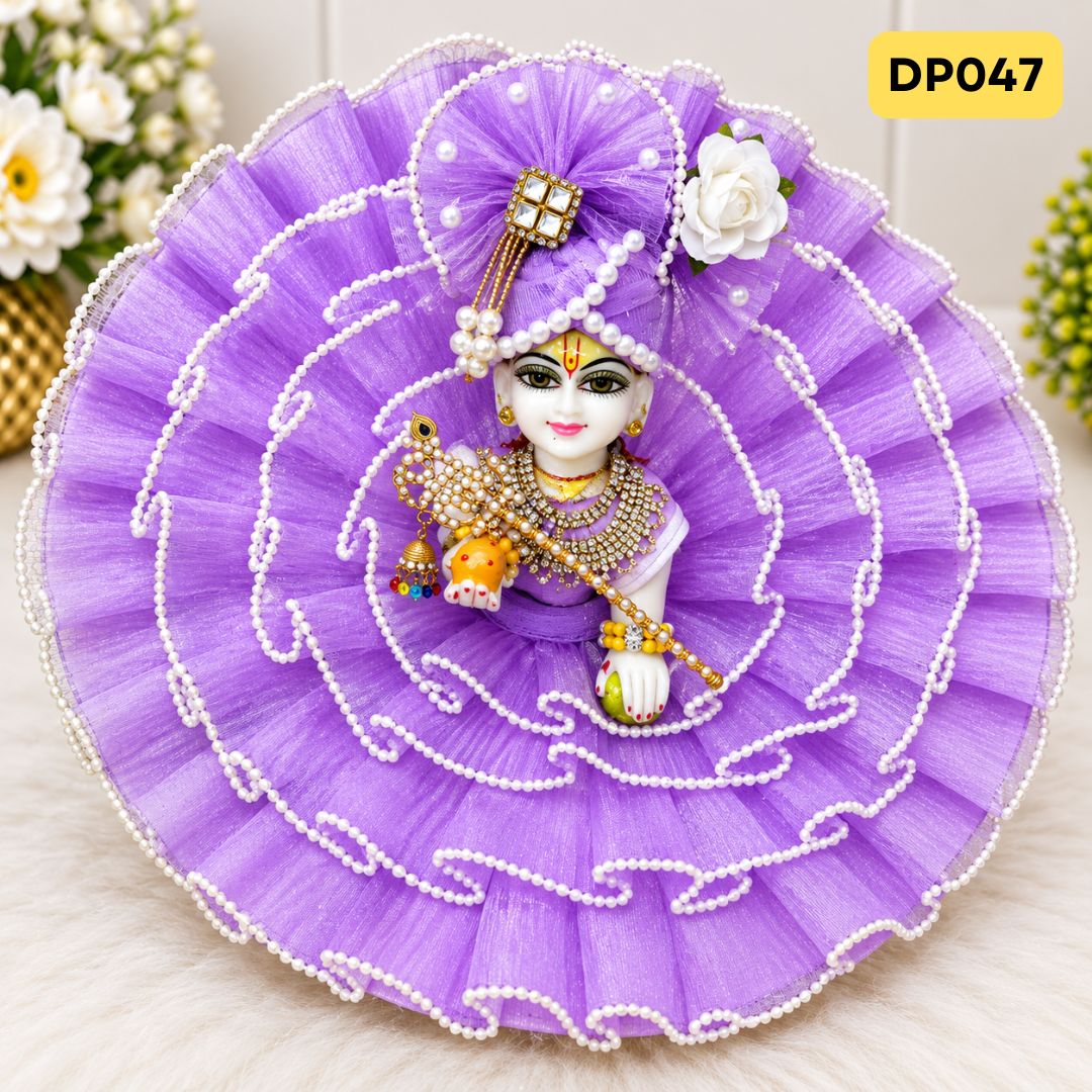 Fancy Lavender Laddu Gopal Dress with Matching Pagdi | DP047