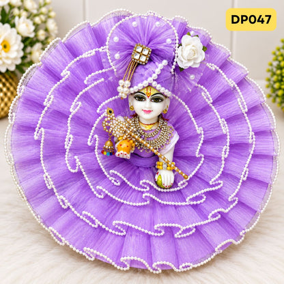 Fancy Lavender Laddu Gopal Dress with Matching Pagdi | DP047