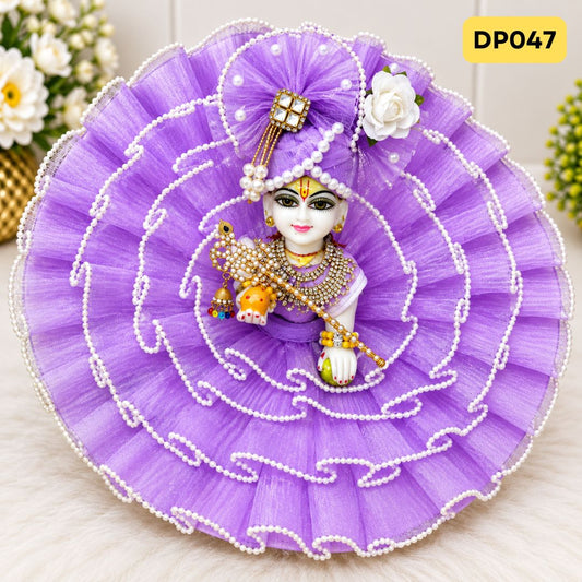 Fancy Lavender Laddu Gopal Dress with Matching Pagdi | DP047