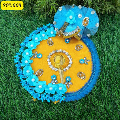 Yellow Velvet Outfit for Laddu Gopal with Stone Embellishments | SGV004