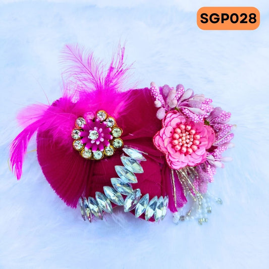 Dark pink Heavy Pagdi for Laddu Gopa ji | SGP028