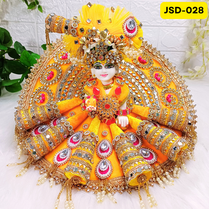 Janmashtami Special Heavily decorated Laddu Gopal Poshak in Yellow with Matching Pagdi | JSD028