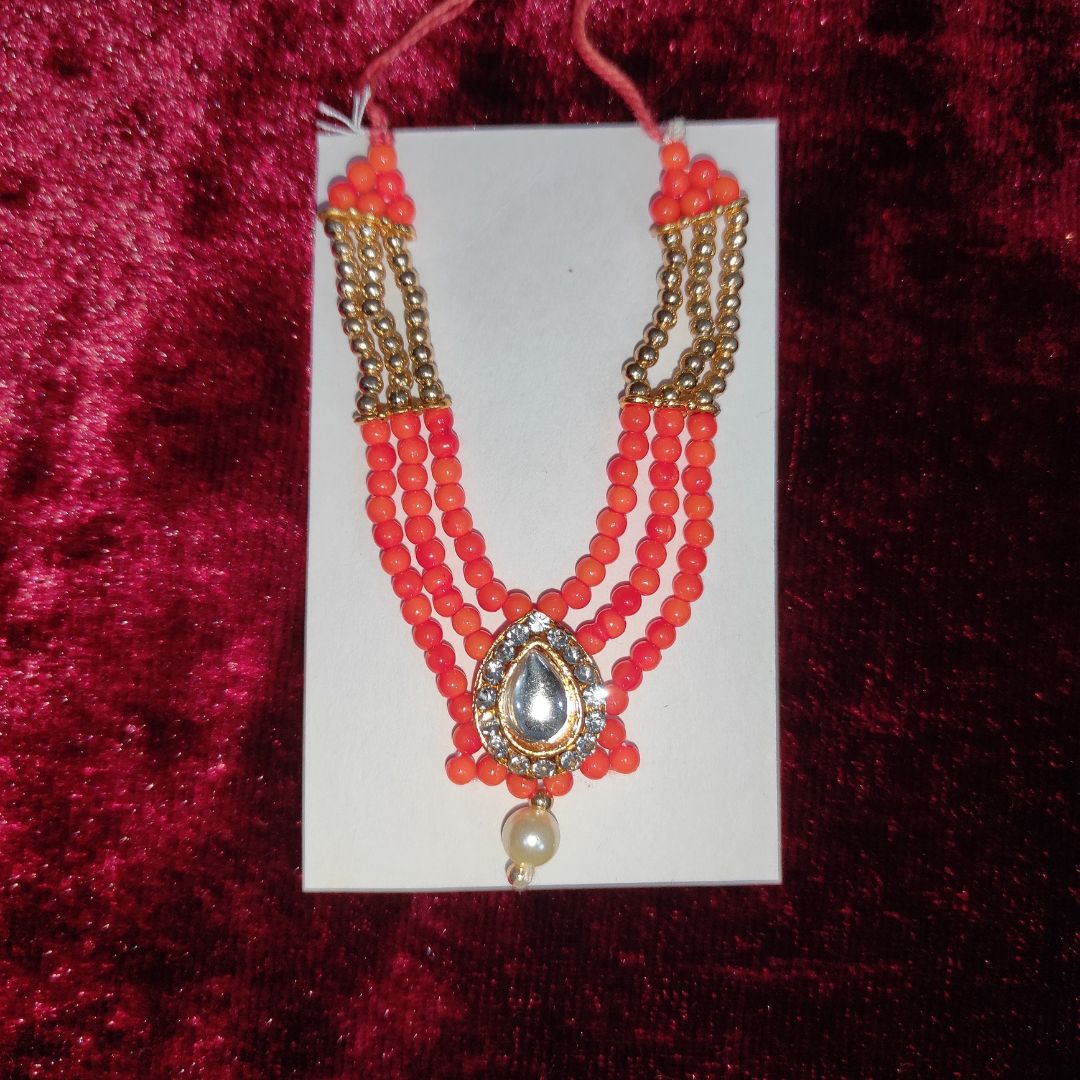 Beaded Laddu Gopal Haar with Sparkling Pendant