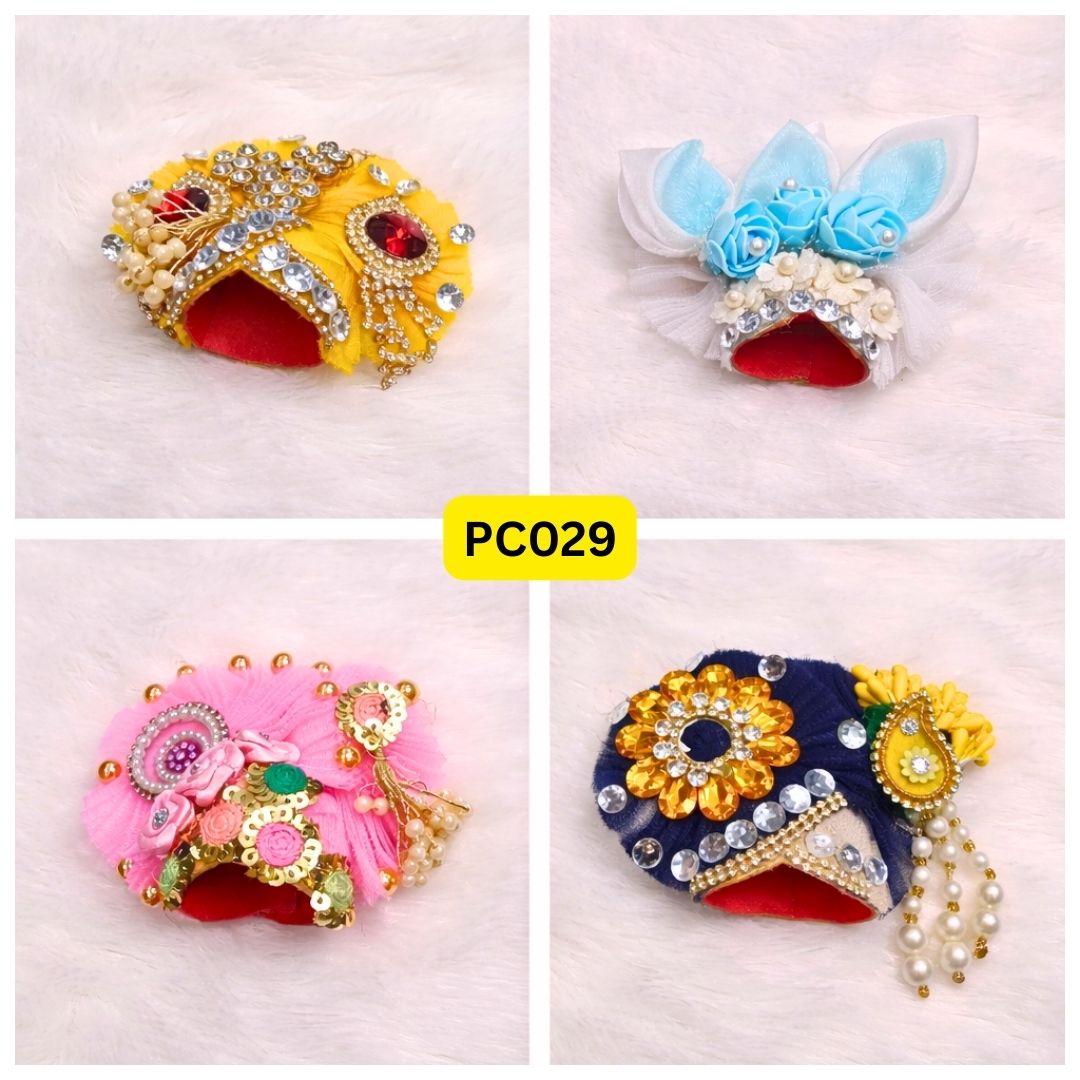 Pagdi for Laddu Gopal ji Combo Pack of 4 | Size - 5 Number | PC029