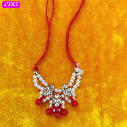 Beaded Mala for Laddu Gopal ji  with Golden Floral Stones ( 1 Inches ) || JM002