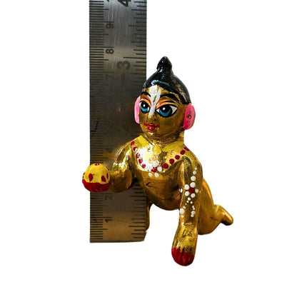 Brass Hand Painted Vrindavan laddu Gopal ji idol |  2 Number