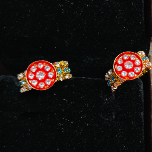 Laddu Gopal Kangan with Red Enamel and Crystal Stones