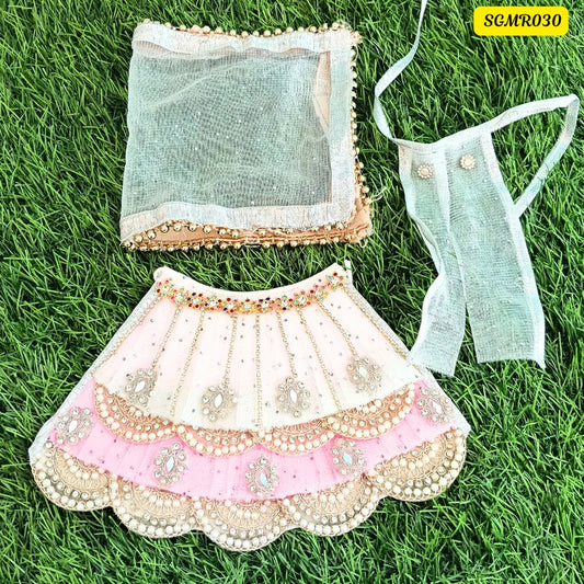 Pink double layered  Mata Rani Outfit with  Embellishments || SGMR030