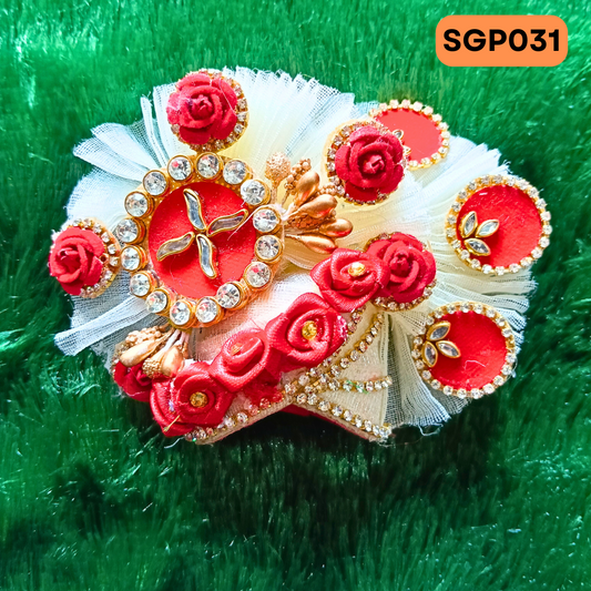 Cream Heavy Pagdi for Laddu Gopa ji | SGP031