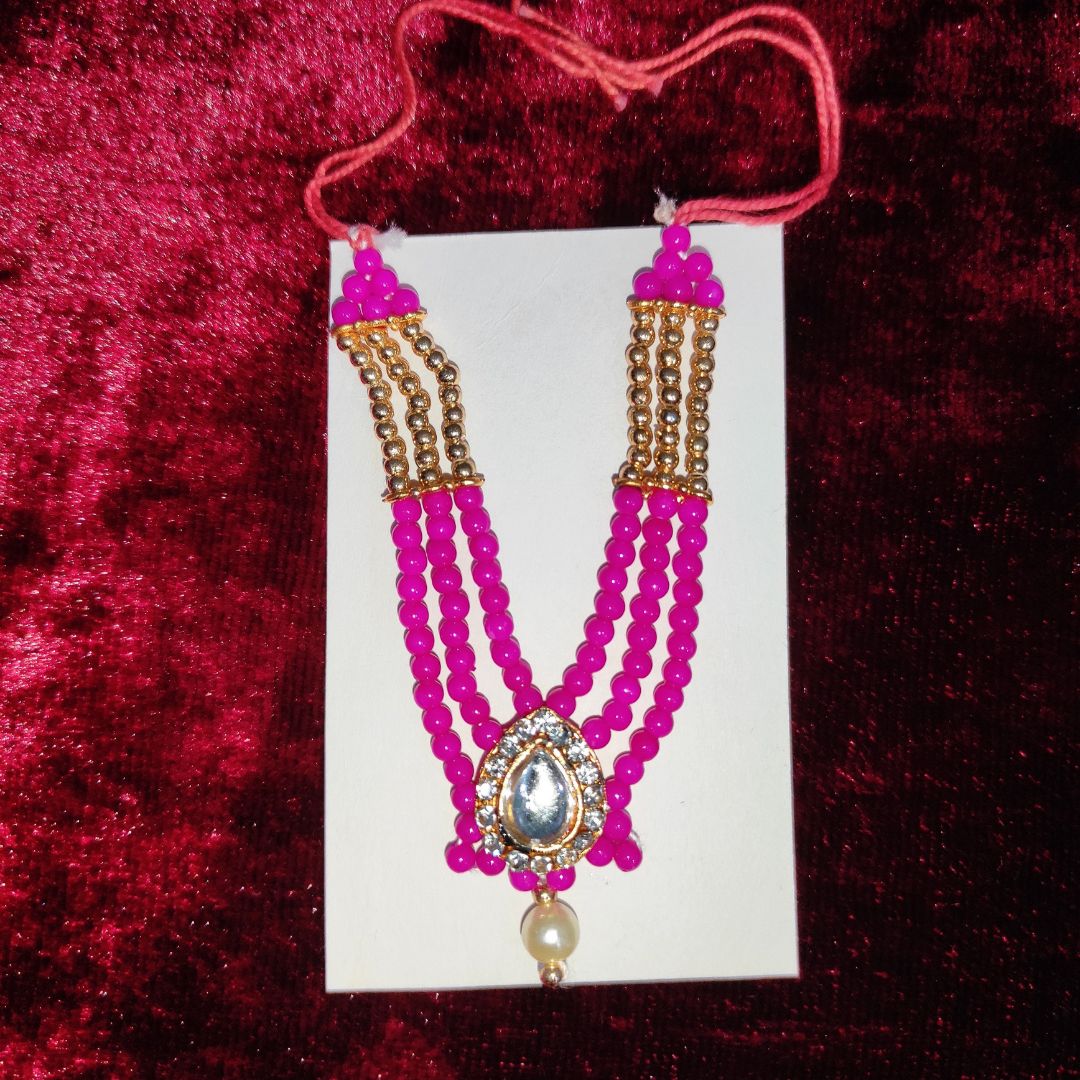 Beaded Laddu Gopal Haar with Sparkling Pendant