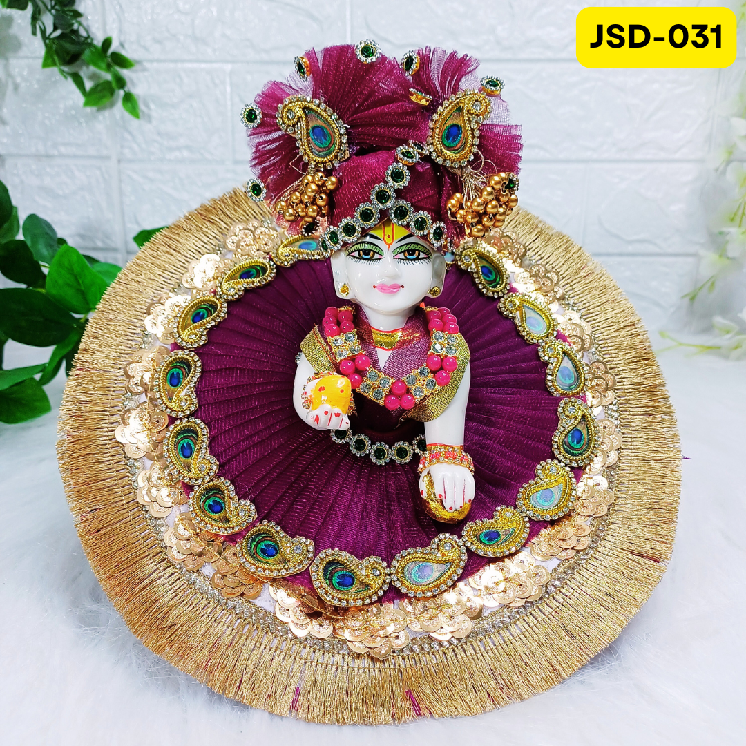 Janmashtami Special Laddu Gopal Poshak in Wine color with Matching Pagdi | JSD031