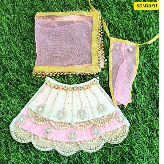 Pink double layered  Mata Rani Outfit with  Embellishments || SGMR031