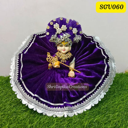 Velvet Winter Special Purple Laddu Gopal Outfit with matching Cap and Scarf | SGV060