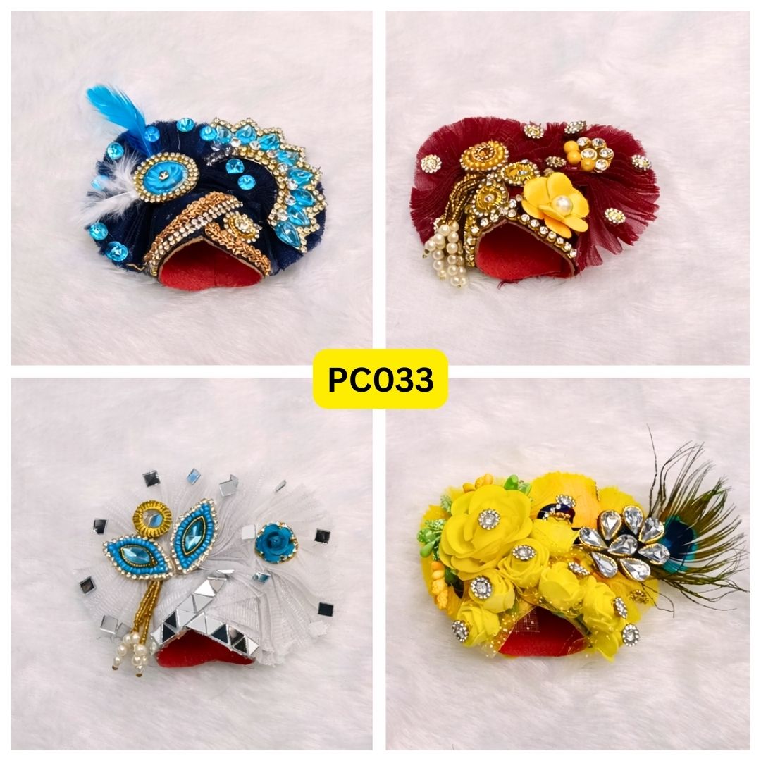 Pagdi for Laddu Gopal ji Combo Pack of 4 | Size - 5 Number | PC033
