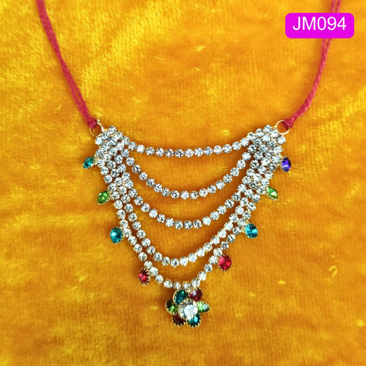 Multi layer Laddu Gopal necklace with Crystal Detailing ( 2.2 Inches ) | JM094