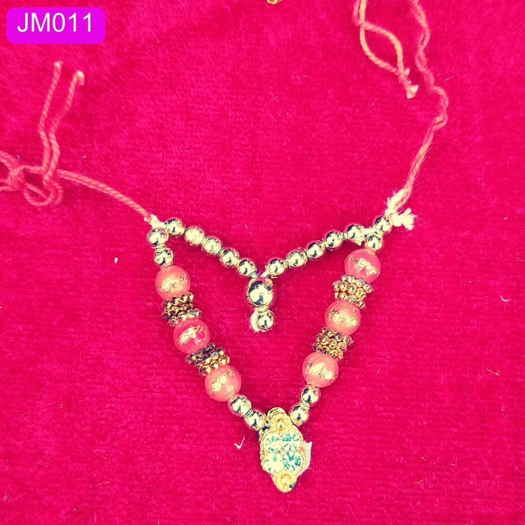 Elegant Red & Gold Laddu Gopal Mala Crystal pendant ( 2 Inch ) || JM011