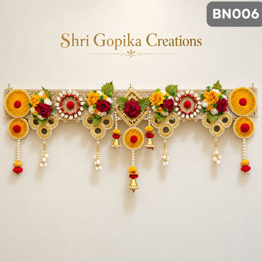 Yellow Floral Designer Toran with Tassels | BN006