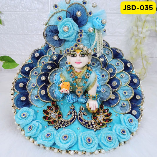 Janmashtami and Radhashtami Special blue Laddu Gopal Poshak with Matching Pagdi | JSD035