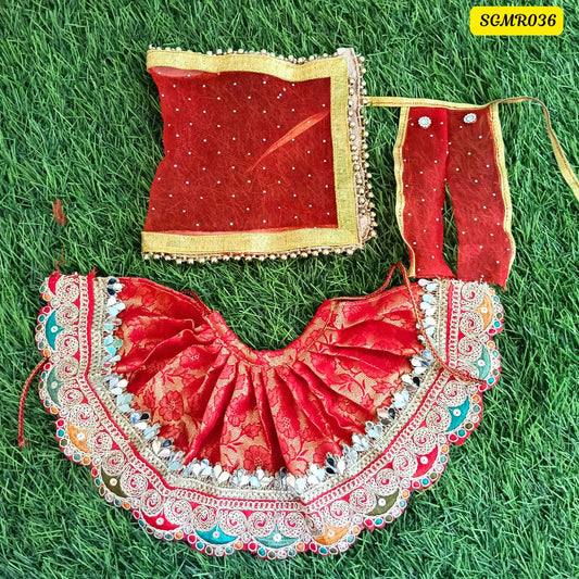 Red Designer Mata Rani Outfit  || SGMR036