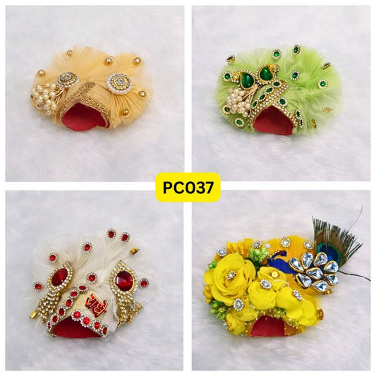 Pagdi for Laddu Gopal ji Combo Pack of 4 | Size - 5 Number | PC037