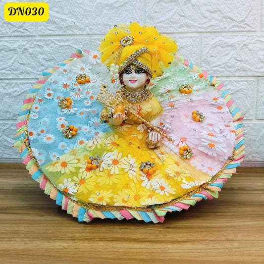 Multicolour Floral Printed  Laddu Gopal Poshak With Matching Pagdi | DN-030