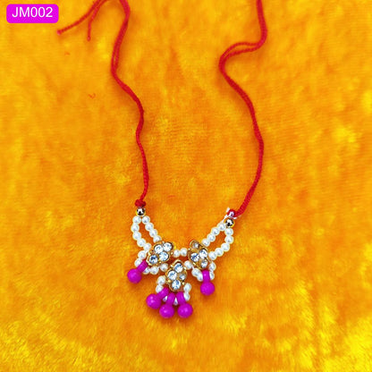 Beaded Mala for Laddu Gopal ji  with Golden Floral Stones ( 1 Inches ) || JM002