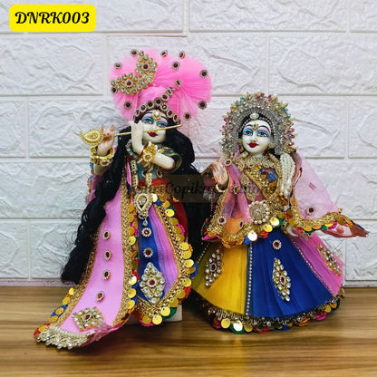 Multicolour Net Radha Krishna Outfit with matching Chunni | DNRK003