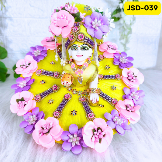 Janmashtami Special Laddu Gopal Floral Poshak in Yellow Color with Matching Pagdi | JSD039