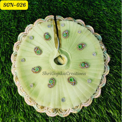 Elegant Pista Green Laddu Gopal Dress with Matching Pagdi | SGN026