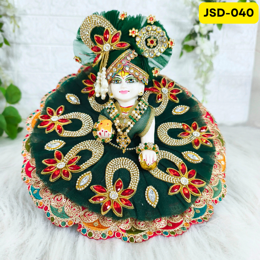 Janmashtami Special Laddu Gopal Poshak in Green Color with Matching Pagdi | JSD040