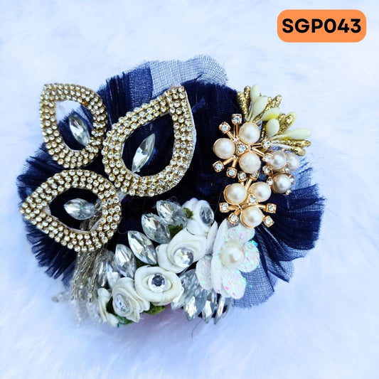 Navy blue Heavy Pagdi for Laddu Gopa ji | SGP043