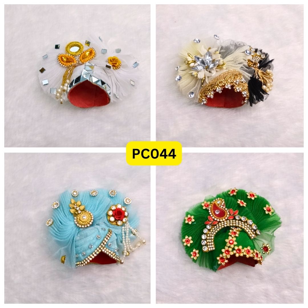 Pagdi for Laddu Gopal ji Combo Pack of 4 | Size - 6 Number | PC044