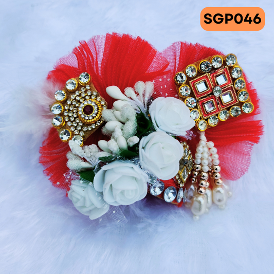 Beautiful Red Heavy Pagdi for Laddu Gopa ji | SGP046