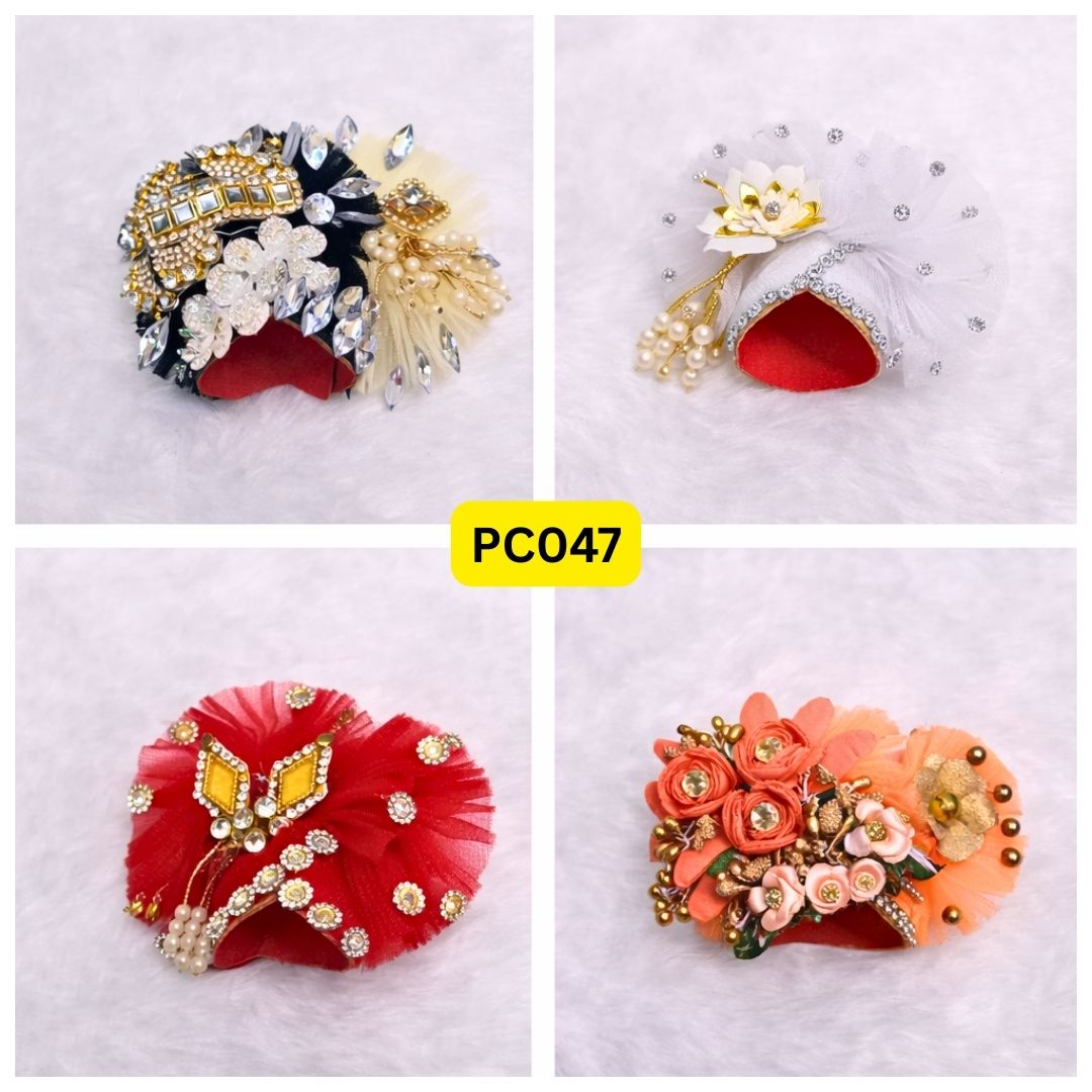 Pagdi for Laddu Gopal ji Combo Pack of 4 | Size - 6 Number | PC047
