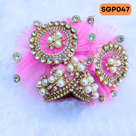 Beautiful Pink Heavy Pagdi for Laddu Gopa ji | SGP047