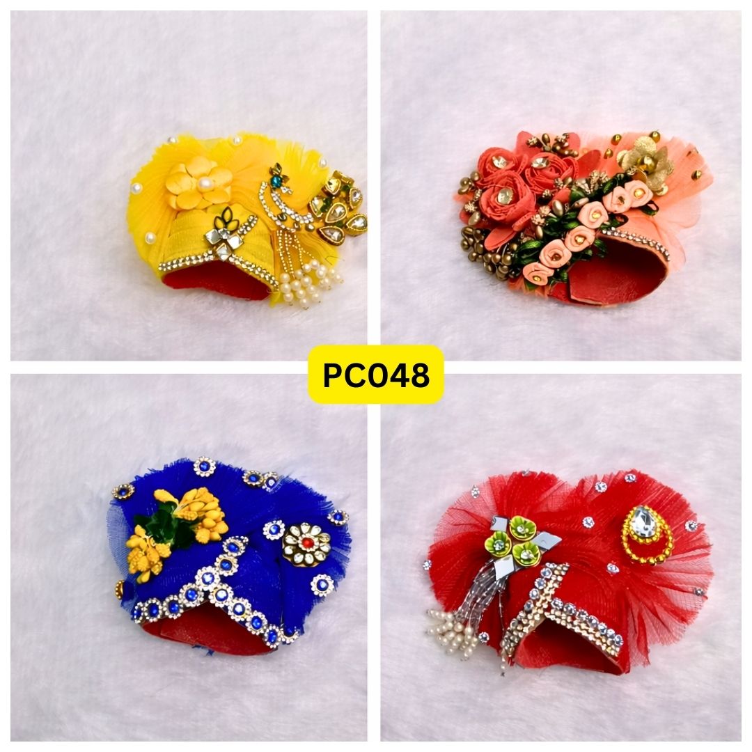Pagdi for Laddu Gopal ji Combo Pack of 4 | Size - 6 Number | PC048