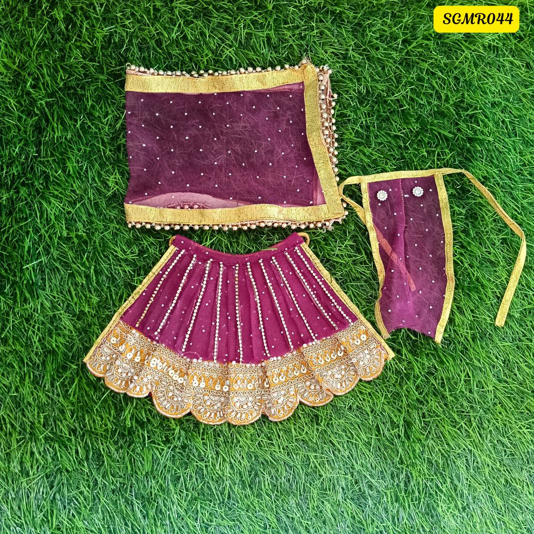 Wine Coloured Swarovski Work Mata Rani Poshak || SGMR044
