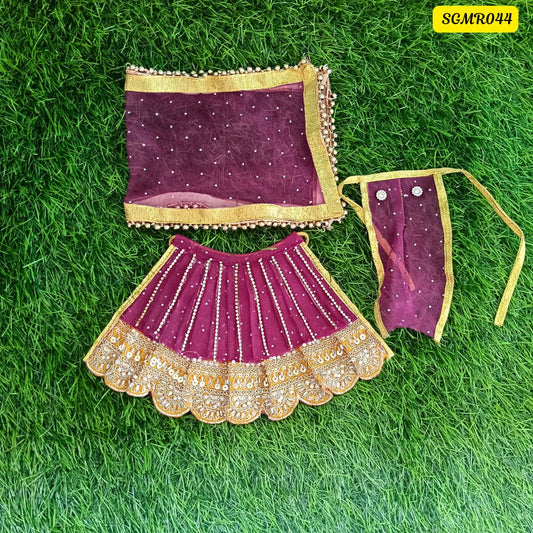 Wine Coloured Swarovski Work Mata Rani Poshak || SGMR044