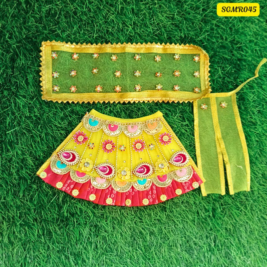 Yellow and Red Jaipuri Mata Rani Poshak || SGMR045