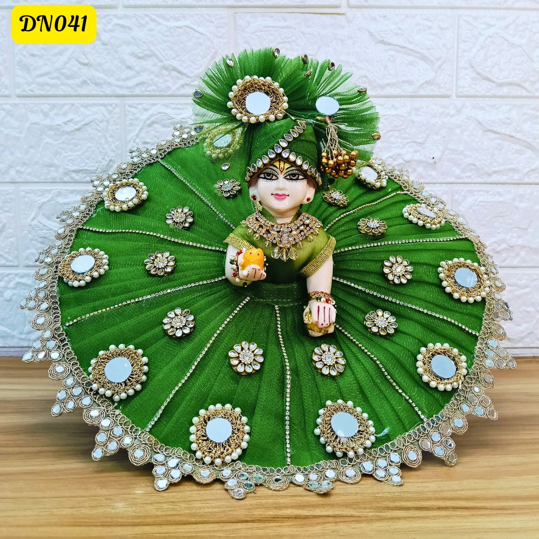 Mehendi Green Laddu Gopal Poshak With Matching Pagdi | DN041