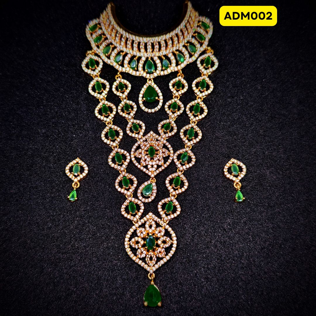 Large Size Multi Layered Mala with Matching Earrings | ADM002