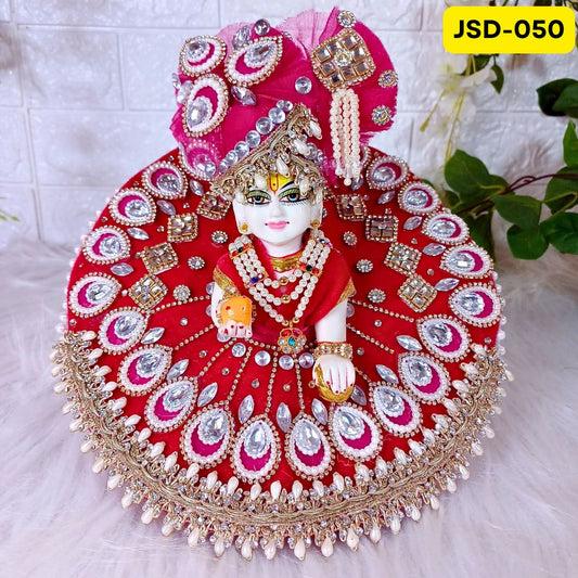 Janmashtami Special Designer Laddu Gopal Heavy Poshak in Pink Color with Matching Pagdi | JSD050