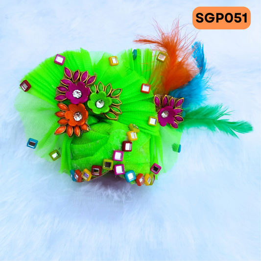 Parrot green Heavy Pagdi for Laddu Gopa ji | SGP051