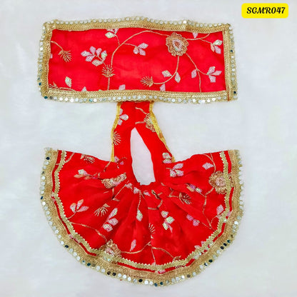 Red Mata Rani Poshak with Mirror Work|| SGMR047
