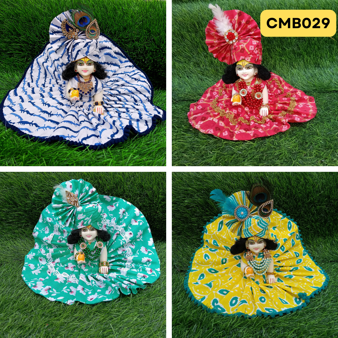 Laddu Gopal Cotton Poshak Collection - CMB0029(Pack of 4)