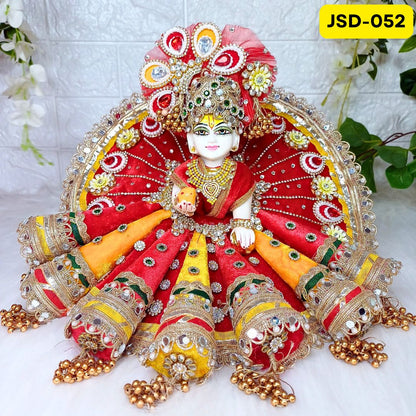 Janmashtami Special Designer Laddu Gopal Heavy Poshak in Orange Color with Matching Pagdi | JSD052