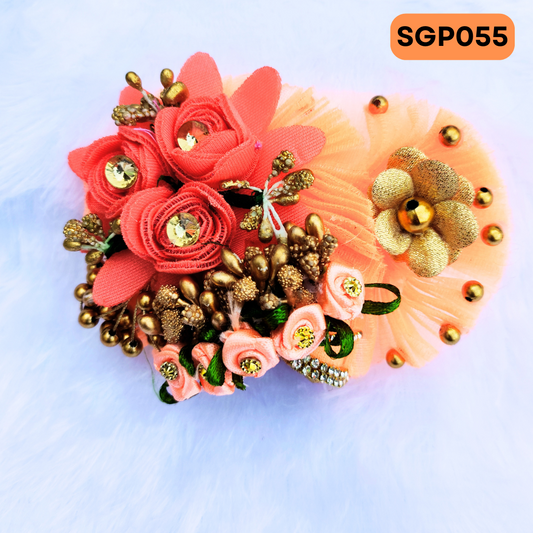 Peach coloured Pagdi for Laddu Gopa ji | SGP055
