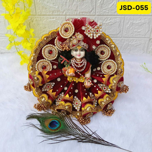 Janmashtami Special Designer Maroon Color Laddu Gopal Heavy Poshak with Matching Pagdi | JSD055