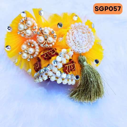 Yellow heavy Pagdi for Laddu Gopal ji | SGP057